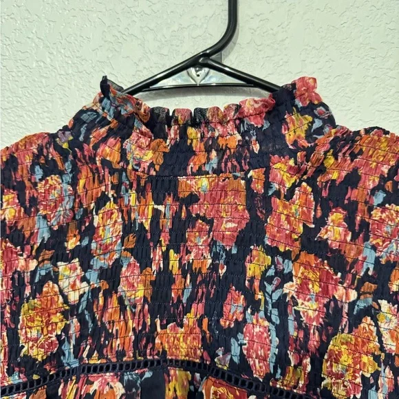 THML Vibrant Floral Blouse - Navy and Orange - Picture 3 of 8